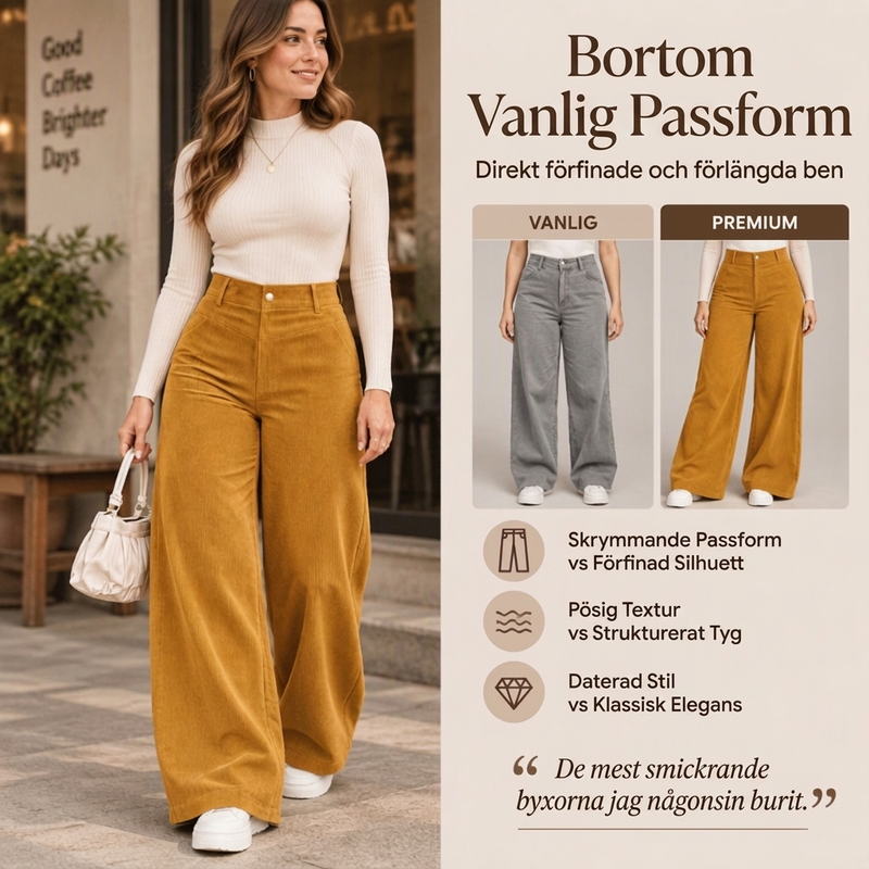 📢🎉50 % rabatt!!!🛍️✨ Fritidsbyxor i corduroy för damer med vida ben