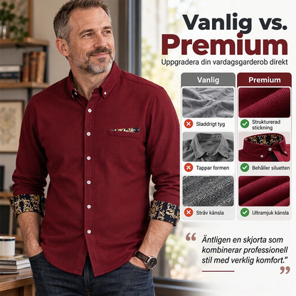 👔 50% RABATT NU! ✨ Herr Corduroyskjorta med Fleecefoder - Klassisk Snickarbyssnitt med Optimal Värme för Kallt Väder ❄️🛒