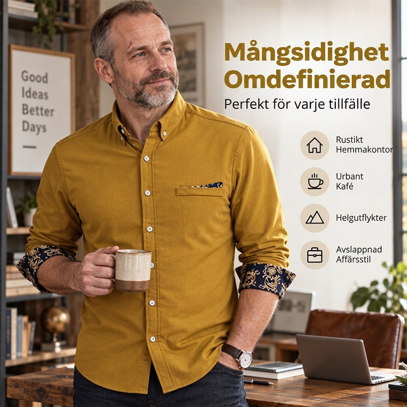 👔 50% RABATT NU! ✨ Herr Corduroyskjorta med Fleecefoder - Klassisk Snickarbyssnitt med Optimal Värme för Kallt Väder ❄️🛒