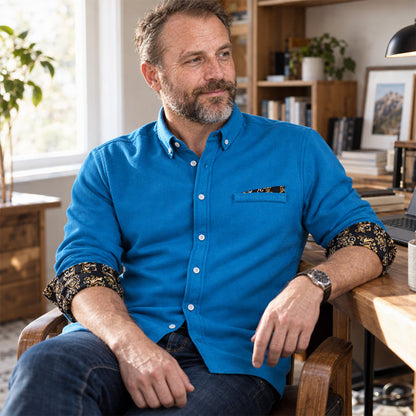 👔 50% RABATT NU! ✨ Herr Corduroyskjorta med Fleecefoder - Klassisk Snickarbyssnitt med Optimal Värme för Kallt Väder ❄️🛒