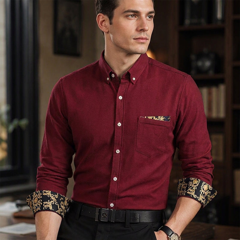 👔 50% RABATT NU! ✨ Herr Corduroyskjorta med Fleecefoder - Klassisk Snickarbyssnitt med Optimal Värme för Kallt Väder ❄️🛒