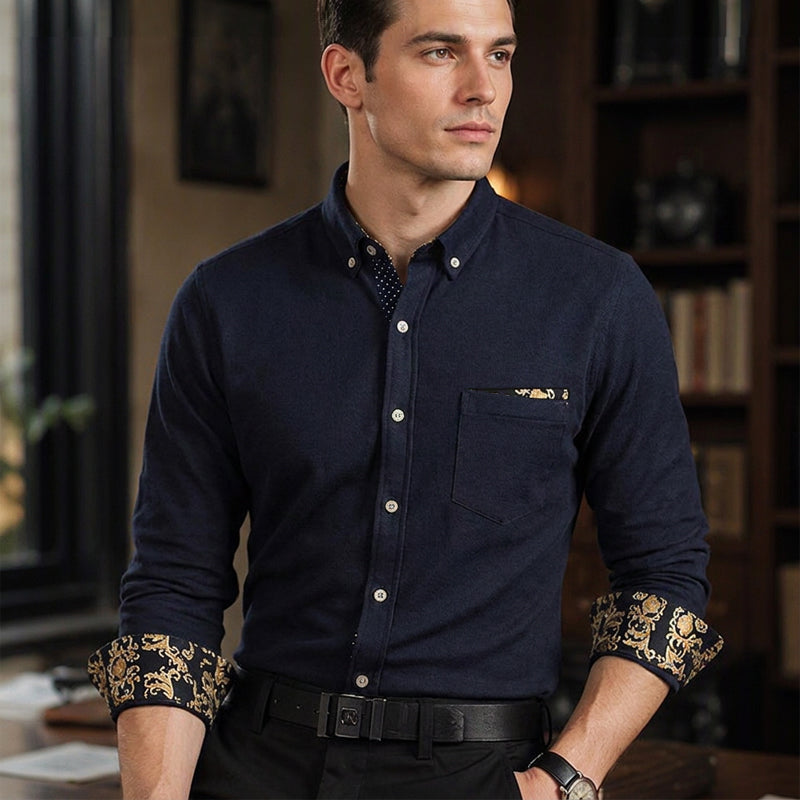 👔 50% RABATT NU! ✨ Herr Corduroyskjorta med Fleecefoder - Klassisk Snickarbyssnitt med Optimal Värme för Kallt Väder ❄️🛒
