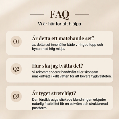 ⏳ Het erbjudande!|Stickat tvådelat damset med V-ringad tröja och vida byxor