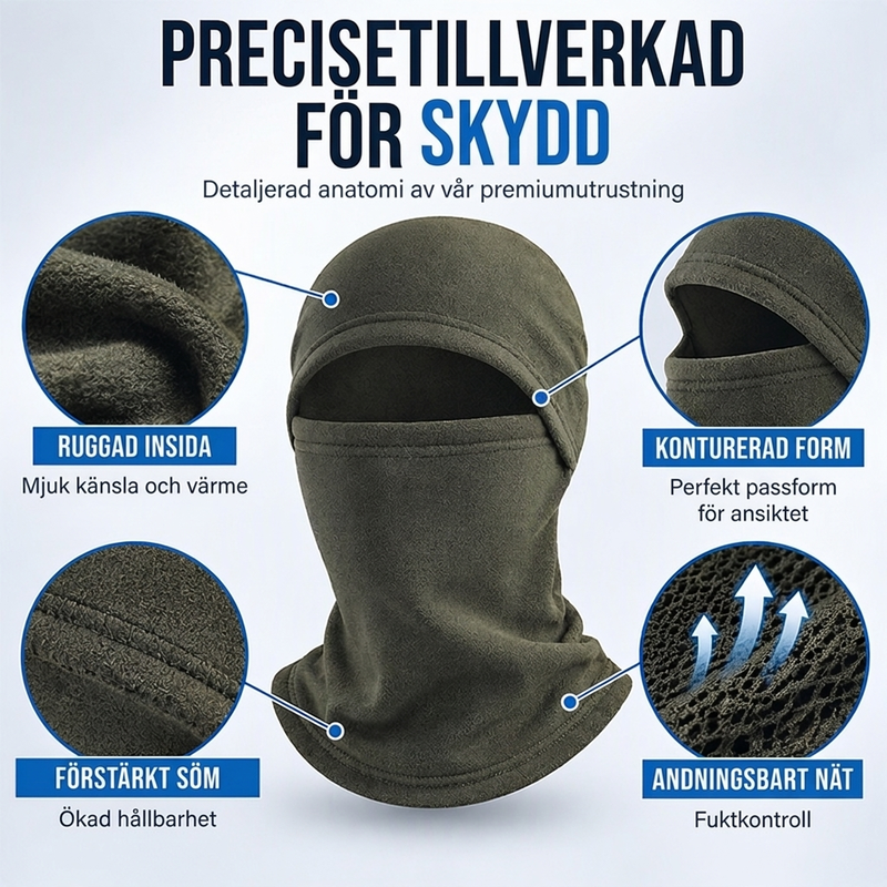 Vintervindtät termisk cykelbalaclava
