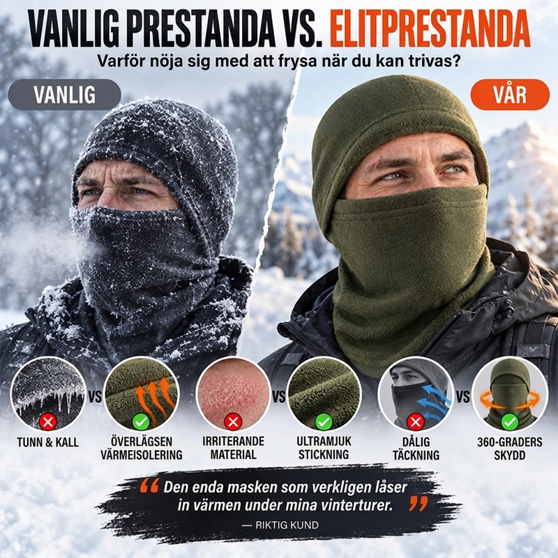 Vintervindtät termisk cykelbalaclava