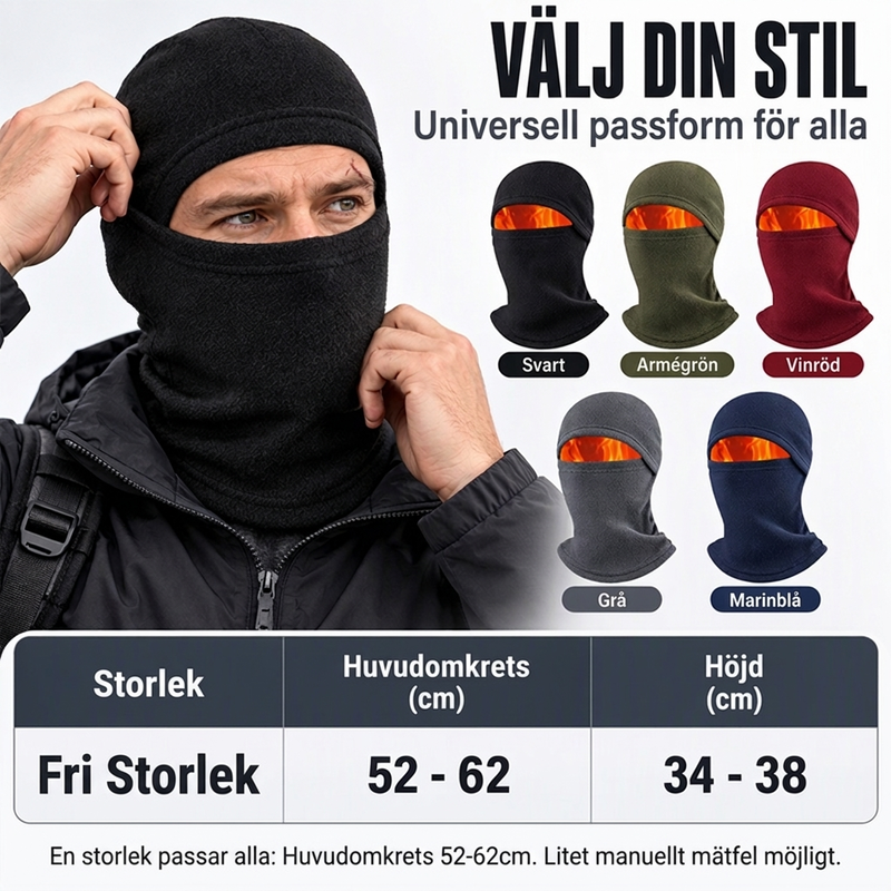Vintervindtät termisk cykelbalaclava
