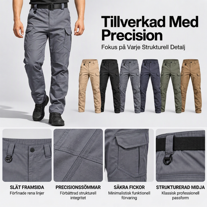 Hållbara arbetstbyxor för män med flera fickor