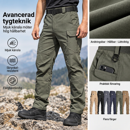 Hållbara arbetstbyxor för män med flera fickor