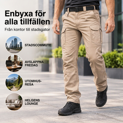 Hållbara arbetstbyxor för män med flera fickor