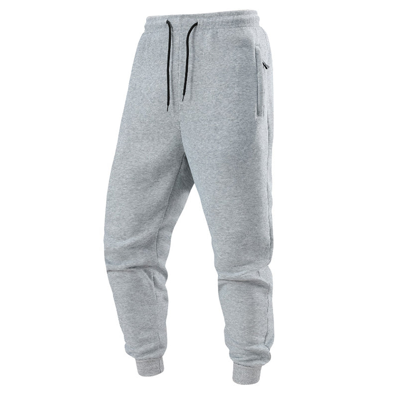 Varma joggingbyxor för män med fickor med dragkedja