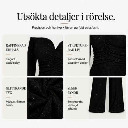 Elegant jumpsuit med paljetter och bar axel för damer