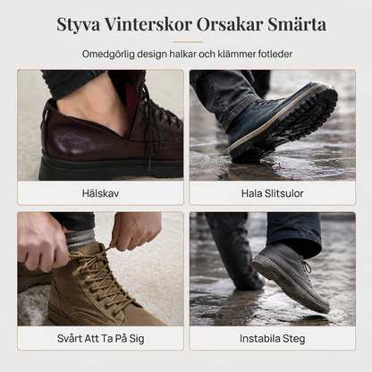 Damstövlar med rund tå, plattform och tjock sula som når till mitten av vaden – skor i stora storlekar