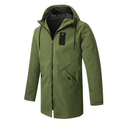💥 SUPERERBJUDANDE 🧥 Vindjacka för män i trenchcoat-stil med huva ✨ Medellång, modern stil & bekväm för vardagsbruk