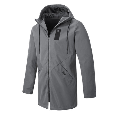 💥 SUPERERBJUDANDE 🧥 Vindjacka för män i trenchcoat-stil med huva ✨ Medellång, modern stil & bekväm för vardagsbruk