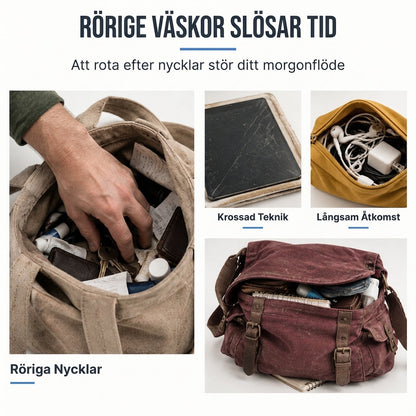 Stor crossbody-väska för män, hållbar axelväska med flera fickor för affärer och vardagligt bruk