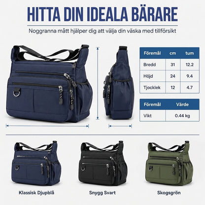 Stor crossbody-väska för män, hållbar axelväska med flera fickor för affärer och vardagligt bruk