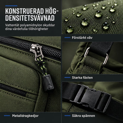 Stor crossbody-väska för män, hållbar axelväska med flera fickor för affärer och vardagligt bruk
