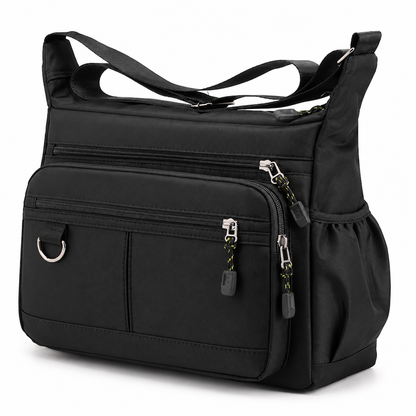 Stor crossbody-väska för män, hållbar axelväska med flera fickor för affärer och vardagligt bruk