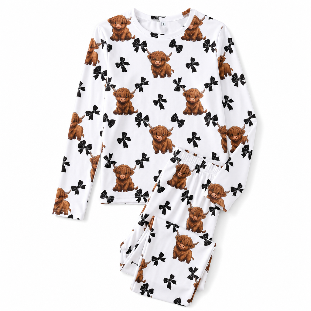 Mjukt milk-silk pyjamas set för kvinnor, långärmad topp och långbyxor, avslappnad loungedräkt