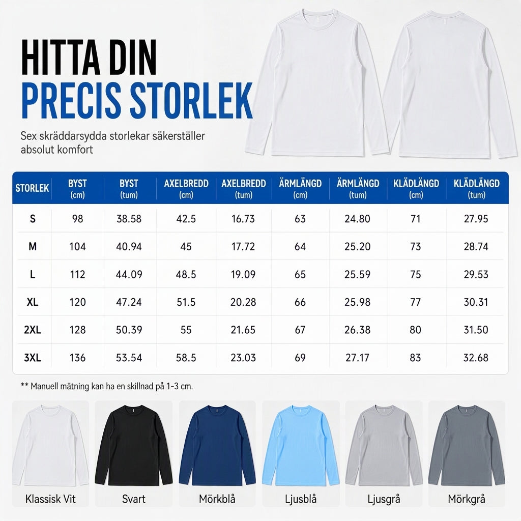 Snabbtorkande herrtröja med rund hals och långa ärmar