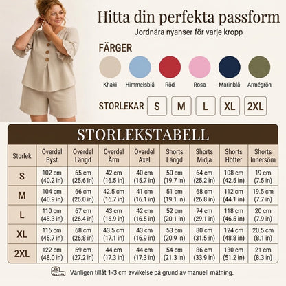 👚👖 V-ringat set med volangärmar och fickor