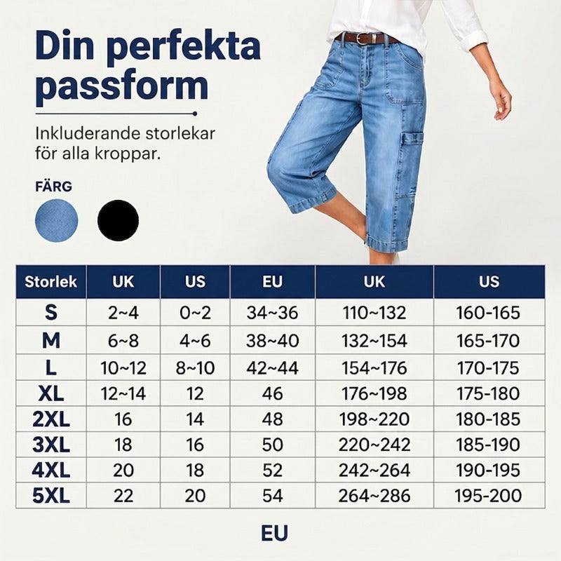 📢Mellanårsrea: 50 % rabatt – endast under en begränsad tid ⏰Korta, stretchiga jeansbyxor för dam i casual-stil
