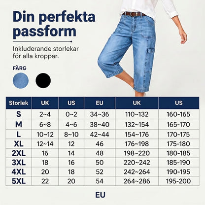 📢Mellanårsrea: 50 % rabatt – endast under en begränsad tid ⏰Korta, stretchiga jeansbyxor för dam i casual-stil