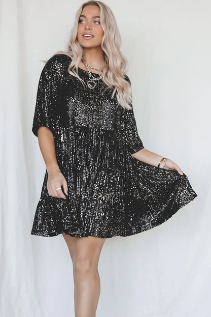 ✨Sequin Baby Doll Dress (Köp 2 Fri frakt)