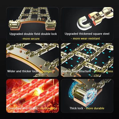 Het försäljning🔥Ny bil järn anti-skid kedja enkelt lås och dubbelt lås