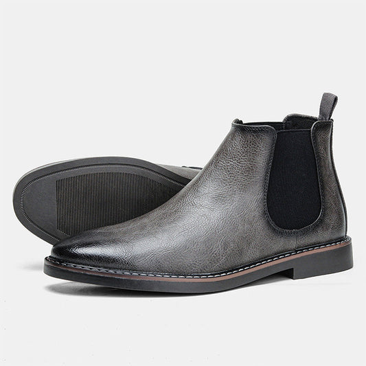 Fri leverans -  Chelsea boots i vintageläder för män